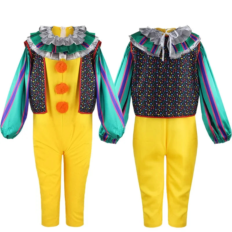 Movie Cosplay Pennywise Clown Cosplay Costume Halloween Adult Carnival Party Stage Performance Villain Vintage Clothing Set by Geo’s Online Store