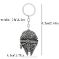 Movie Star War Millennium Falcon Spaceship Vintage Pendant Keychain Fashion Commuter Jewelry Accessories for Men Gift by Geo’s Online Store