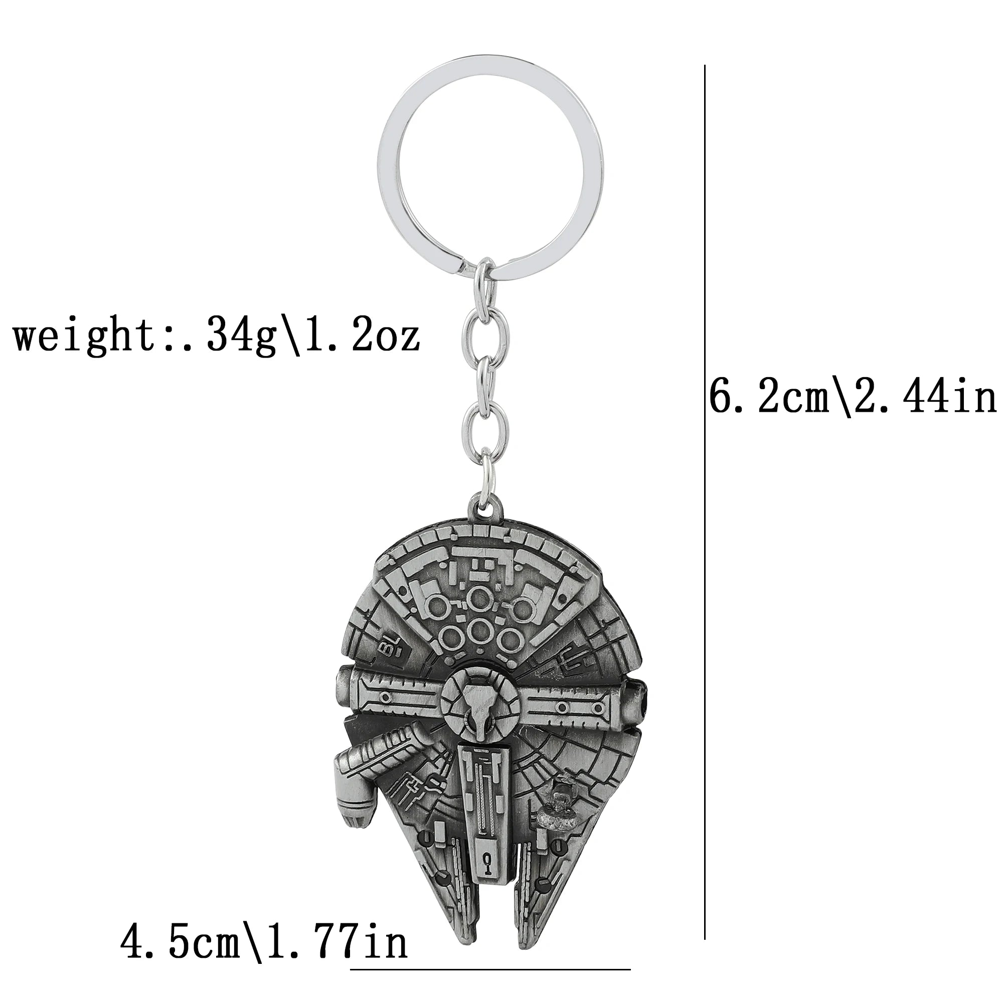 Movie Star War Millennium Falcon Spaceship Vintage Pendant Keychain Fashion Commuter Jewelry Accessories for Men Gift by Geo’s Online Store