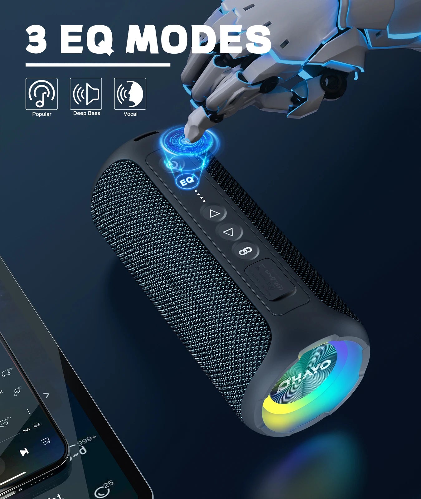 Ortizan Bluetooth Speakers 40W Enhanced Bass Portable Outdoor Wireless Speaker 30Hrs IP7 Waterproof Shower Speaker Bluetooth 5.3 by Geo’s Online Store