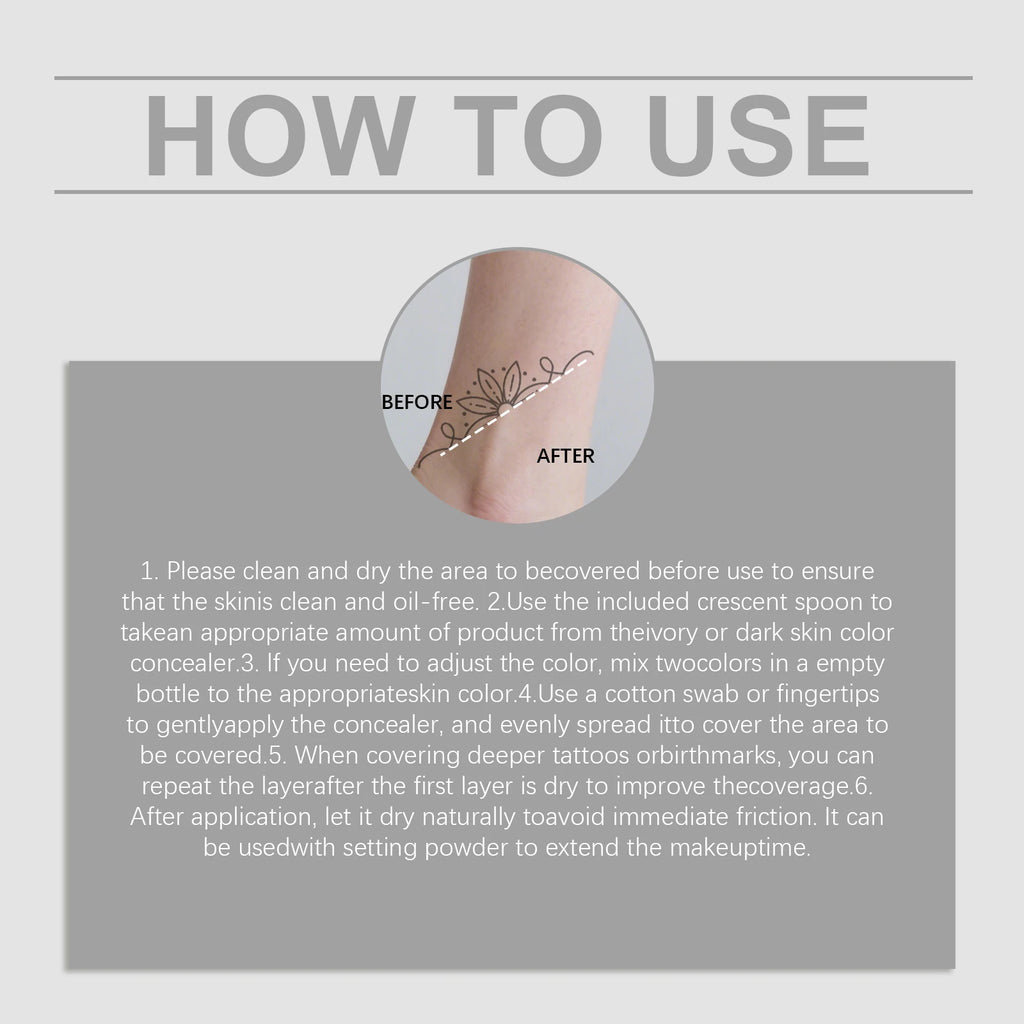 Tattoo Concealer Kit - Body Tattoo Makeup Concealer, Blends with Skin for Daily Use, Portable Concealer Tattoo Concealer Kit - B by Geo’s Online Store