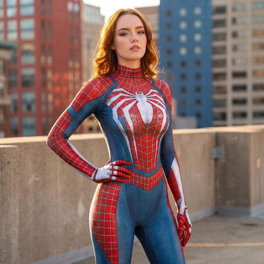 Women PS4 Spider Cosplay Costume 3D Print Zentai Bodysuit Superhero Jumpsuit Adult Halloween Carnival Comic Con Party Outfit by Geo’s Online Store