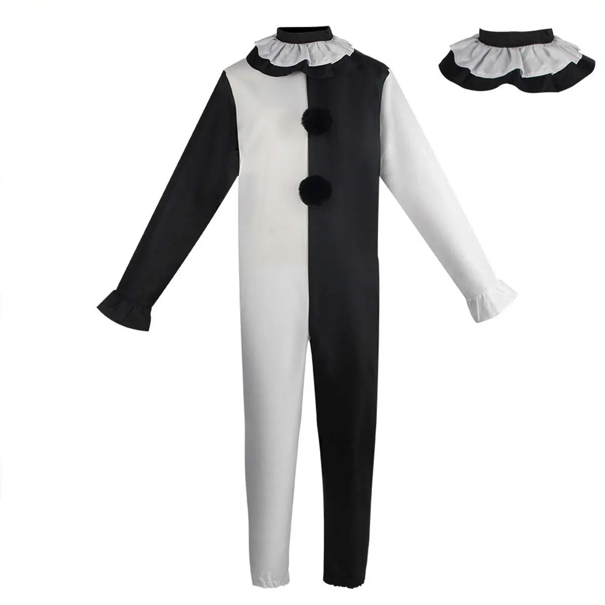 Art Clown Cosplay Costume Outfits the Killer Art Clown Jumpsuit Bodysuit Headgear for Halloween by Geo’s Online Store