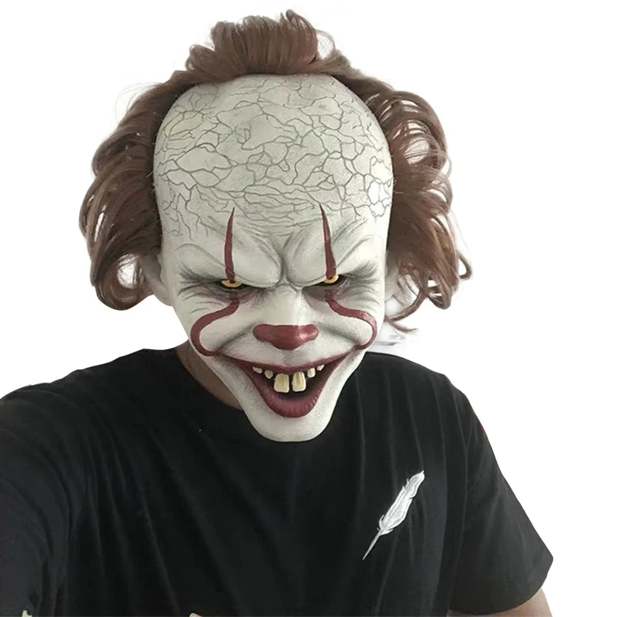 Horror Pennywise Joker Scary Mask Cosplay Stephen King Chapter Two Clown Latex Masks Helmet Halloween Party Props gifts by Geo’s Online Store