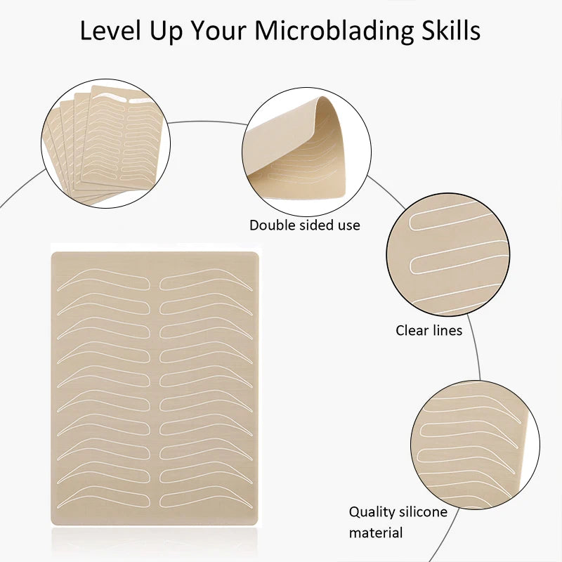 10pcs Microblading Eyebrow Practice Skin Silicone Tattoo Accessories Rubber Novice Make Up Trainning Fake Skin Beginner by Geo’s Online Store