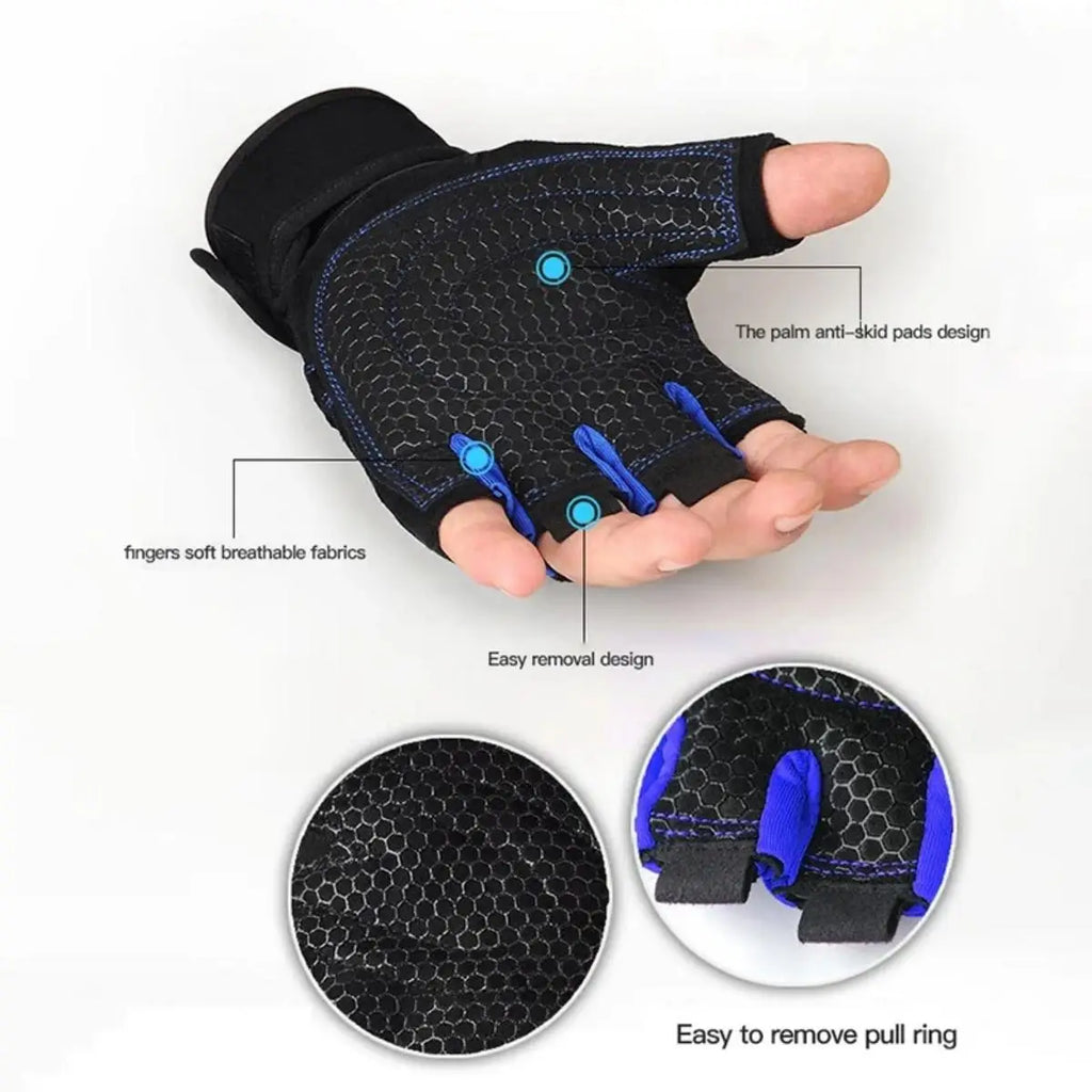 Gym Gloves for Men Women Fitness Weight Lifting Wristband Gloves Body Building Training Sports Exercise Cycling Glove Shockproof by Geo’s Online Store