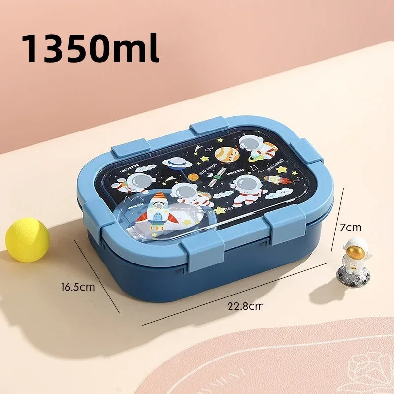 1000/1350ml Cartoon Lunch Box with Soup Bowl Bento Box Buckle Design Sealed and Leak-proof Portable Food Storage Container by Geo’s Online Store