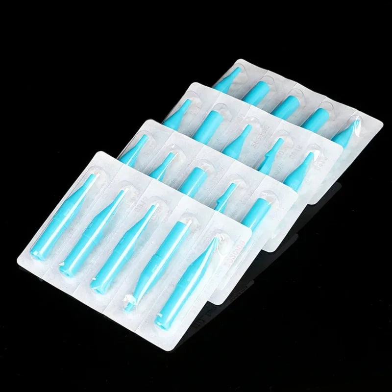 50pcs 3/5/7/9/11/13RT Blue Sterile Disposable Tattoo Machine Gun Nozzle Tips Needle Tube For Tattoo Gun Needle Ink Cup Grip Kits by Geo’s Online Store