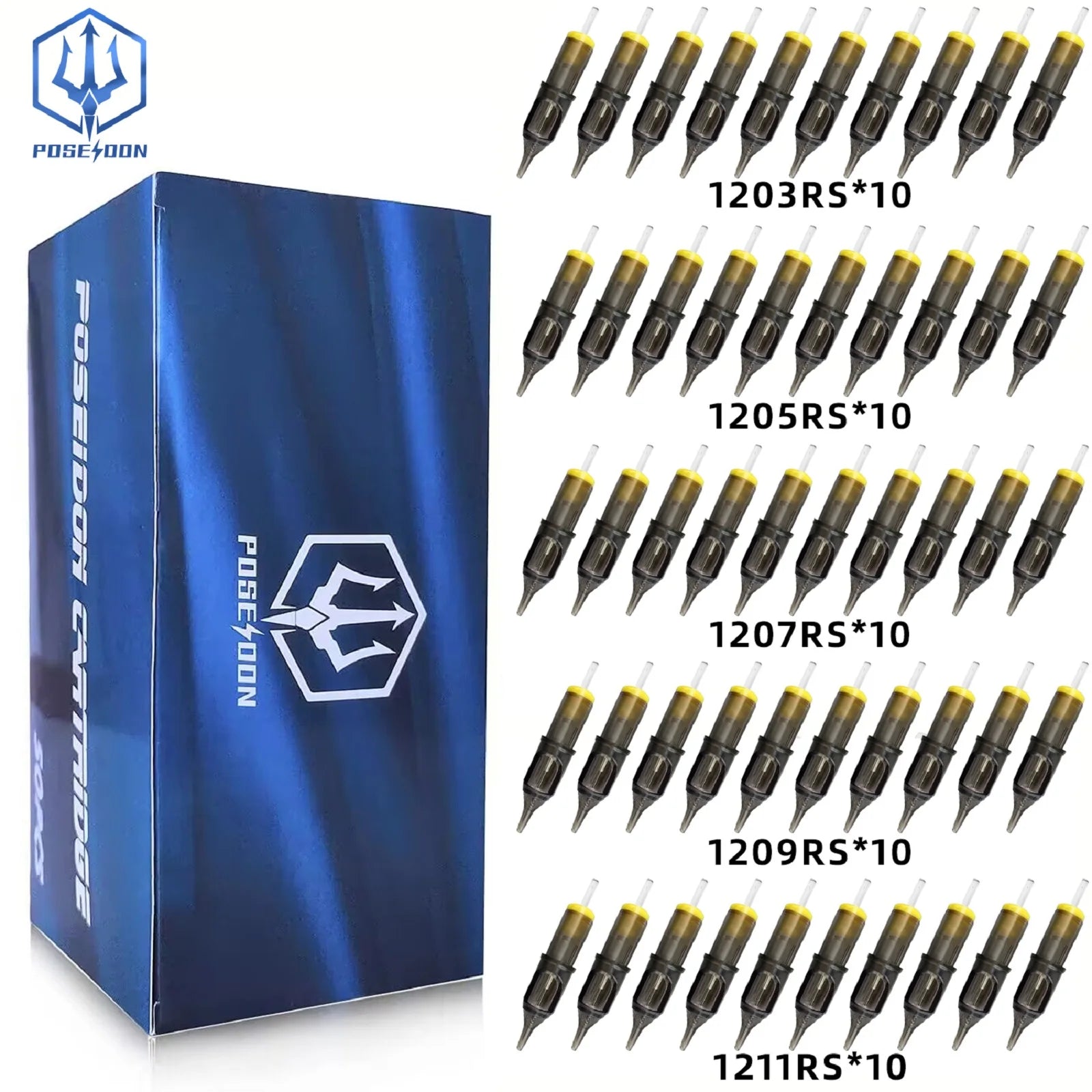 POSEIDON V2 PRO MAX 50PCS Mixed Professional Tattoo Cartridge Needles Membrane Safety Cartridges Disposable Tattoo Needle by Geo’s Online Store