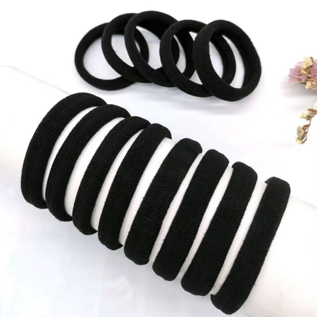 10-100PCS Black High Elasticity Headband Towel Hair Band 4CM Seamless Hair Rope Leather Hair Accessories Female by Geo’s Online Store