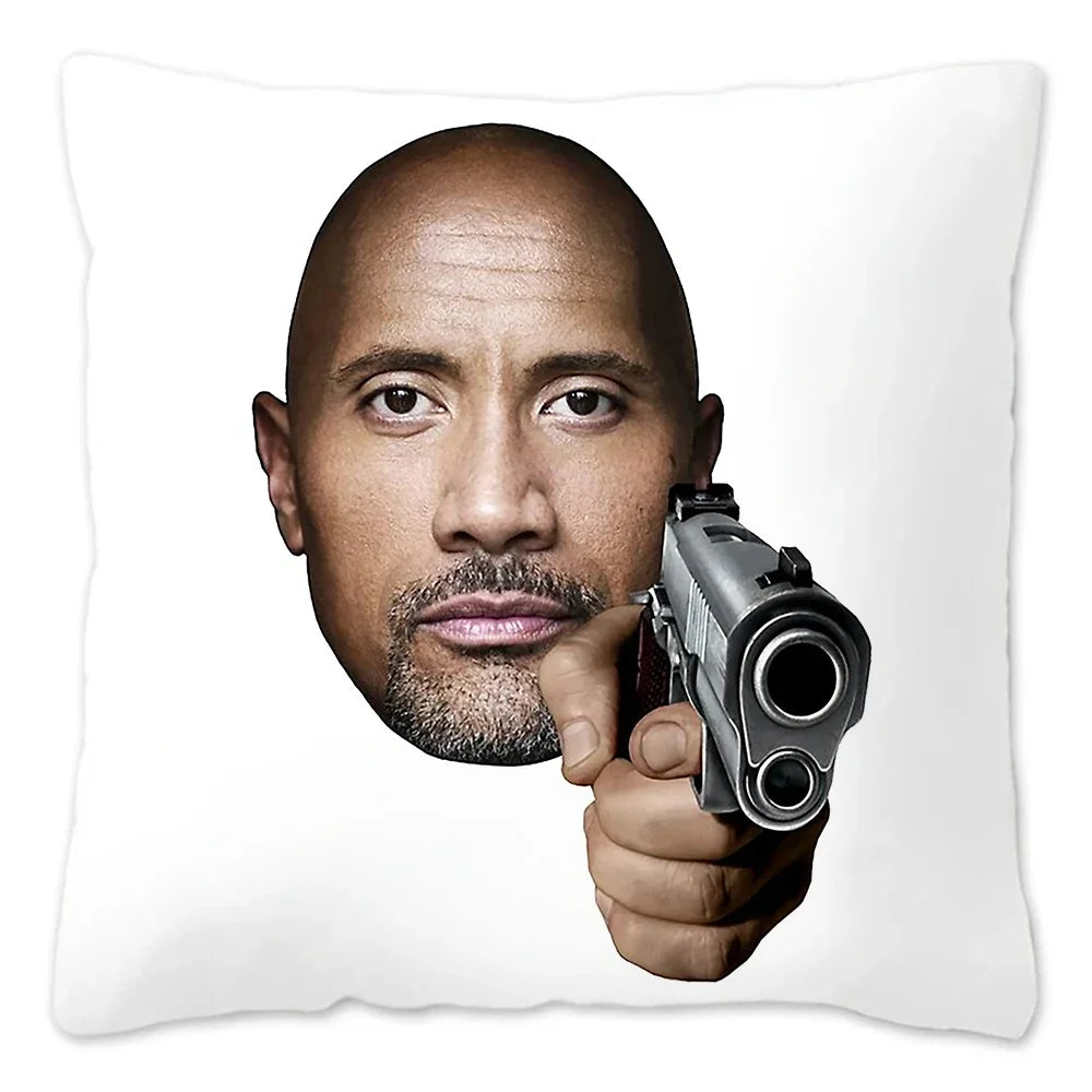 The Rock Face Dwayne Cushion Cover for Sofa Home Decorative American Actor Johnson Throw Pillow Cover Soft Velvet Pillowcase by Geo’s Online Store
