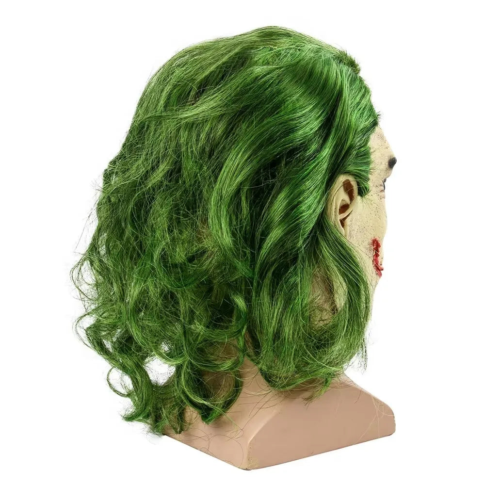 The Dark Knight Joker Cosplay Mask Halloween Party Unisex Adult Latex Mask Head Cover Party Performance Stage Props by Geo’s Online Store
