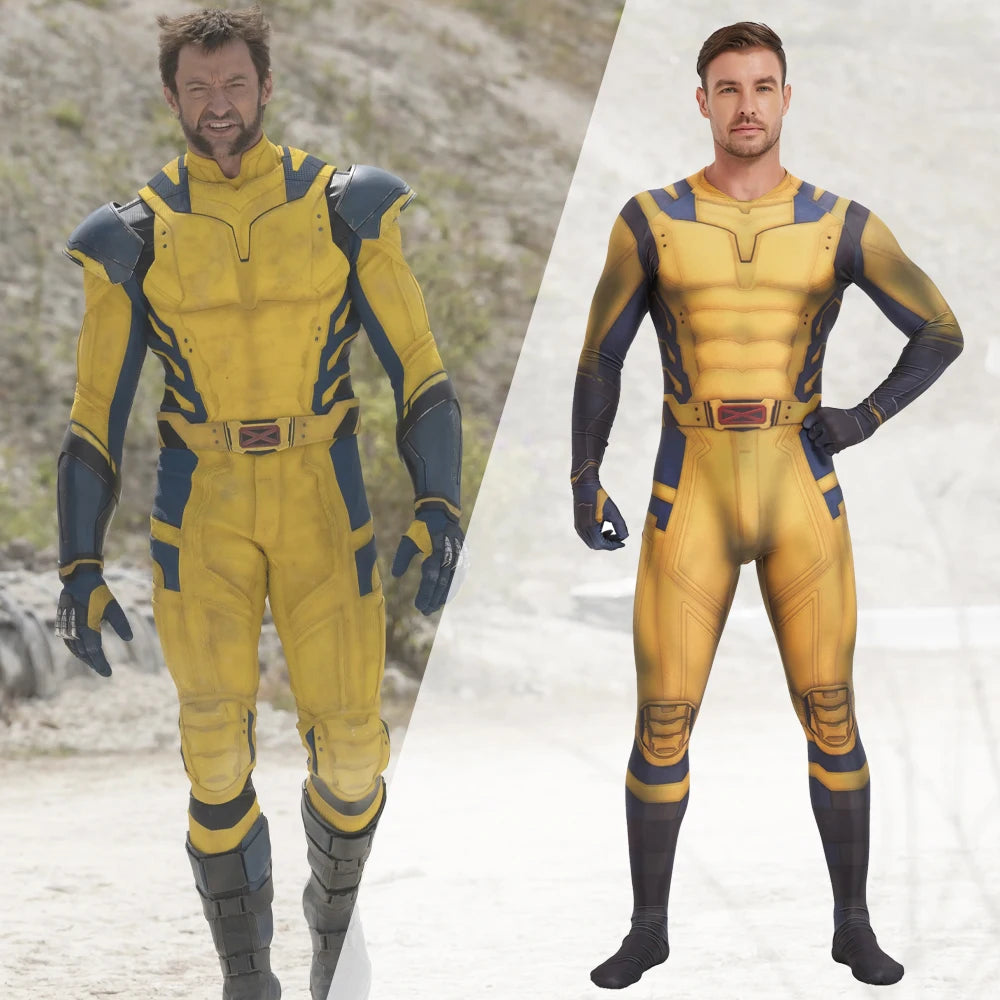Deadpool Wolverine Cosplay Spandex Zentai Deadpool Bodysuit Halloween Costume Suit Belt Headwear Mask Sword Holster Cosplay by Geo’s Online Store