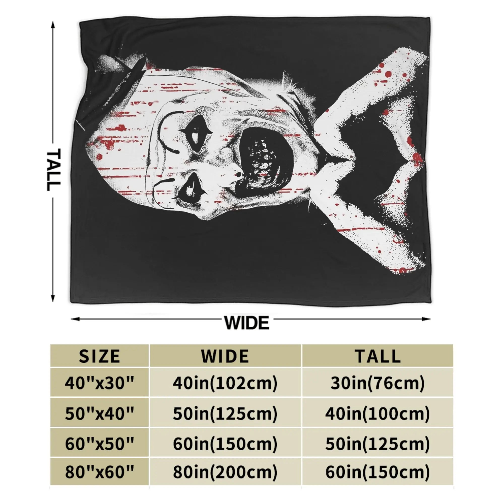 Art The Clown Terrifier Vintage Blankets Coral Fleece Plush Spring Autumn Super Soft Throw Blankets for Home Car Quilt by Geo’s Online Store