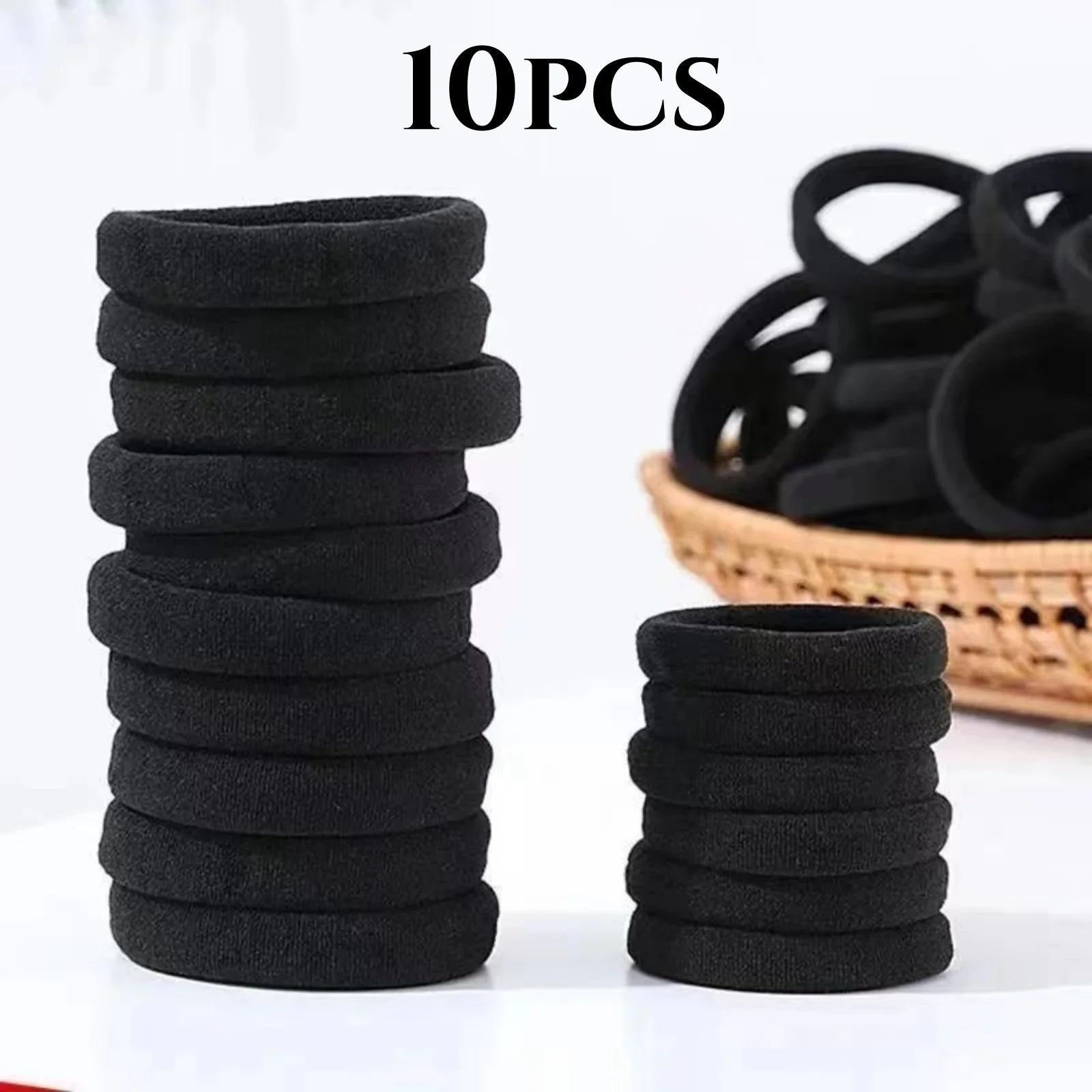 10-100PCS Black High Elasticity Headband Towel Hair Band 4CM Seamless Hair Rope Leather Hair Accessories Female by Geo’s Online Store