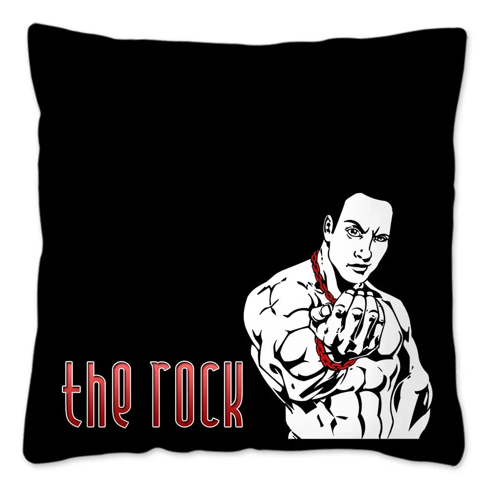 The Rock Face Dwayne Cushion Cover for Sofa Home Decorative American Actor Johnson Throw Pillow Cover Soft Velvet Pillowcase by Geo’s Online Store
