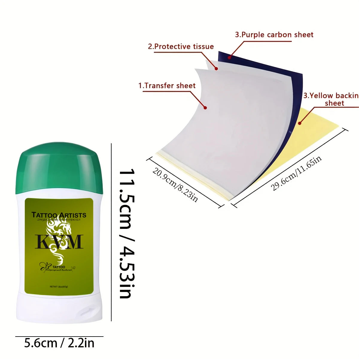 KVM Tattoo Transfer Cream Gel with tattoo transfer paper kit, Tattoo Transfer Machine accessories for A4 Size Stencil Paper by Geo’s Online Store