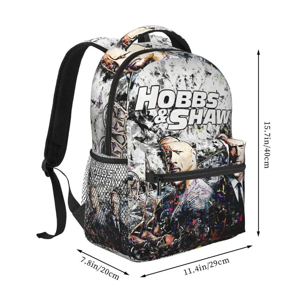 Hobbs N Shaw Abstract Art Dwayne Johnson Backpack Hot Sale Daypack Large Capacity Children BookBag School Bag Shoulder Bags by Geo’s Online Store