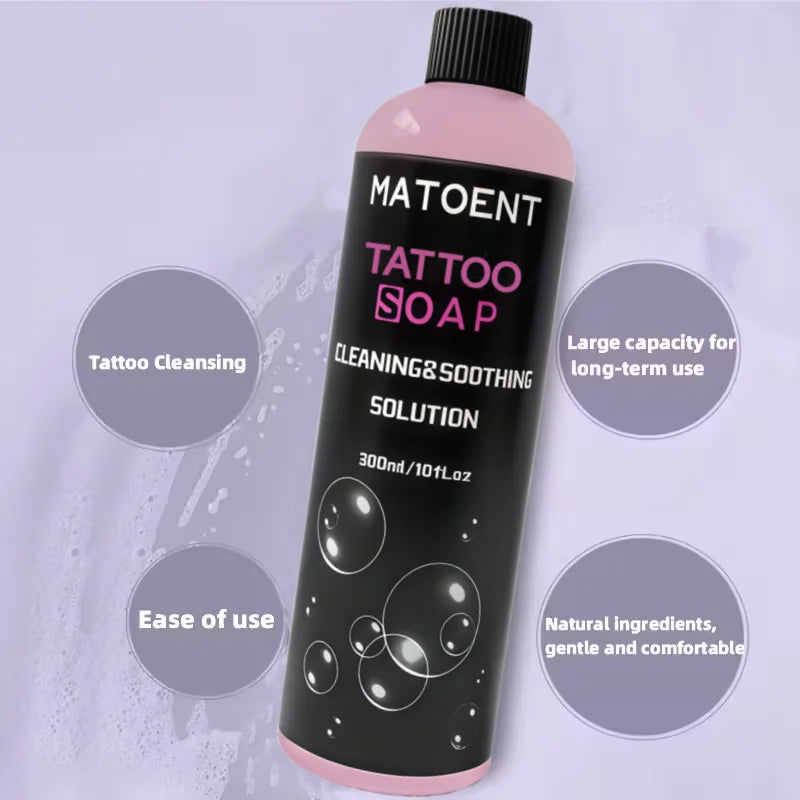 SUANGL 30/300ml Tattoo Pink Soap Cleaning Soothing Solution Professional Cleaning Supply Tattoo Studio Cleaning Kit Accessories by Geo’s Online Store