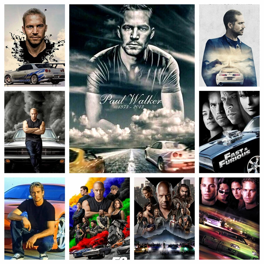 Classic Movie Fast And Furious 10 Diamond Rhinestone Painting Art Paul Walker And Cars Full Square Drill Cross Stitch Home Decor by Geo’s Online Store
