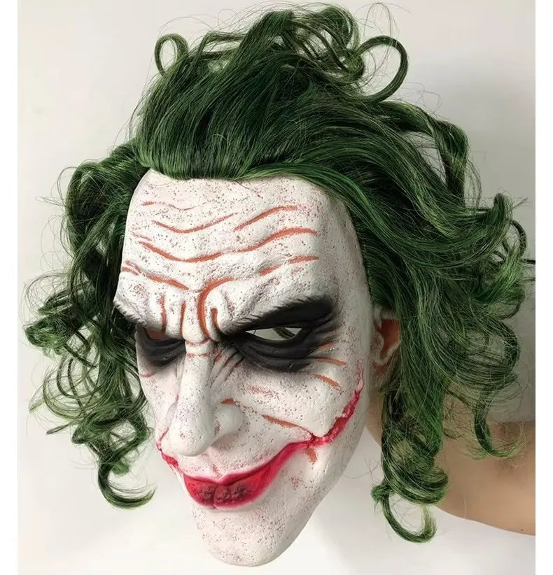 The Dark Knight Joker Cosplay Mask Halloween Party Unisex Adult Latex Mask Head Cover Party Performance Stage Props by Geo’s Online Store