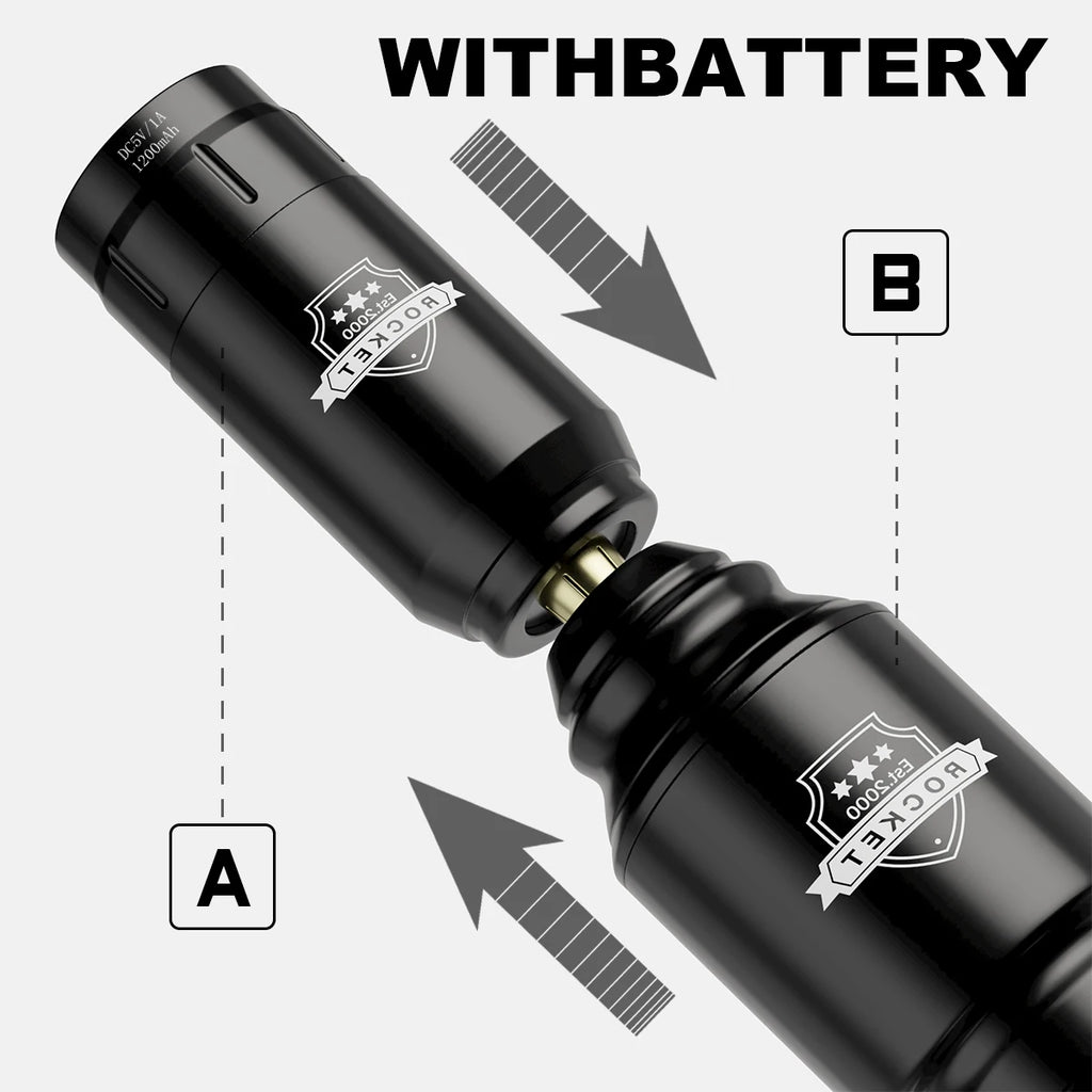 DM Wireless Tattoo Kit Complete Mini Rocket Machine Battery Case Needle Power Ink Rotary Tattoo Pen Permanent Makeup Tattoo Kit by Geo’s Online Store