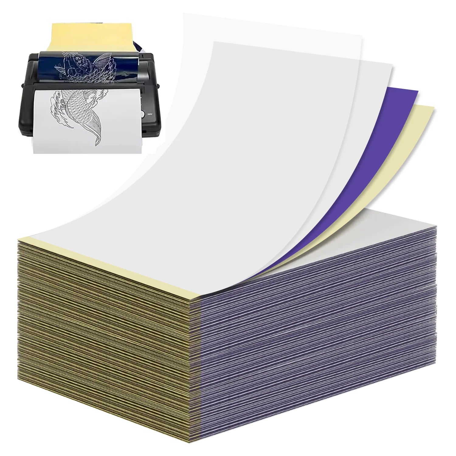 200/50/5PCS Tattoo Transfer Paper Carbon Thermal Stencil Copy Tracing Paper A4 Size Tattoo Transfer Machine Printer Paper by Geo’s Online Store