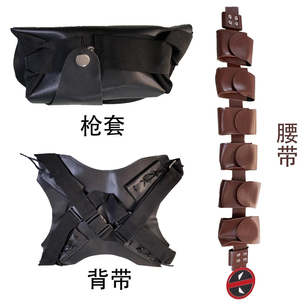 Deadpool Wolverine Cosplay Spandex Zentai Deadpool Bodysuit Halloween Costume Suit Belt Headwear Mask Sword Holster Cosplay by Geo’s Online Store