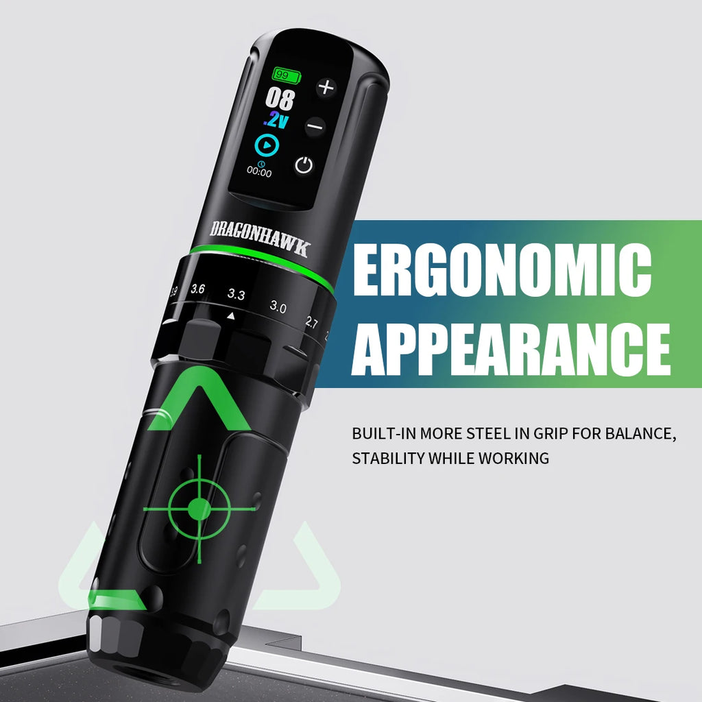 Dragonhawk L3 Tattoo Kit Full Set Thermal Tattoo Stencil Printer 7 Strokes Wireless Tattoo Pen 20 Cartridge Needle for Beginners by Geo’s Online Store