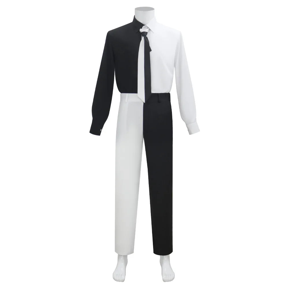 DC Two Face Harvey Dent Cosplay Costume Gothic Black and White Suit Stage Performance Costume Cosplay by Geo’s Online Store