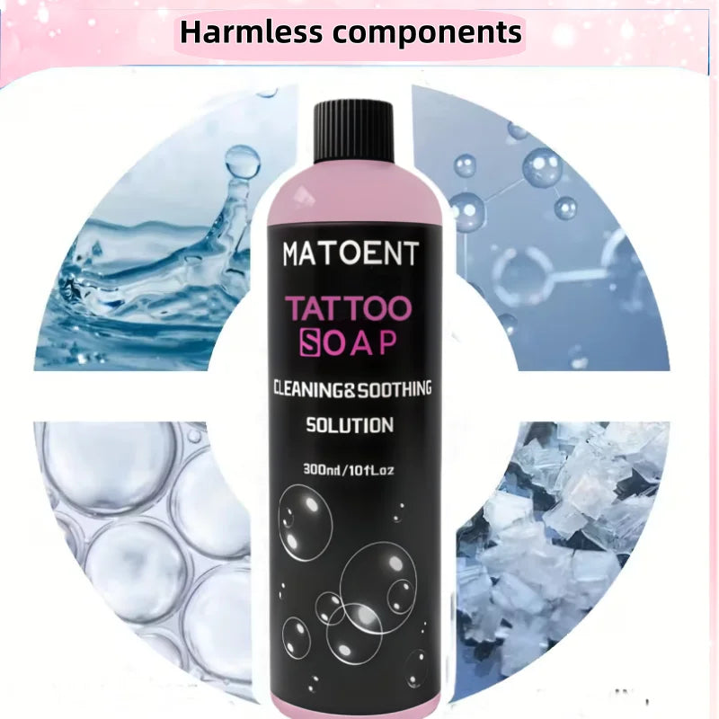 SUANGL 30/300ml Tattoo Pink Soap Cleaning Soothing Solution Professional Cleaning Supply Tattoo Studio Cleaning Kit Accessories by Geo’s Online Store