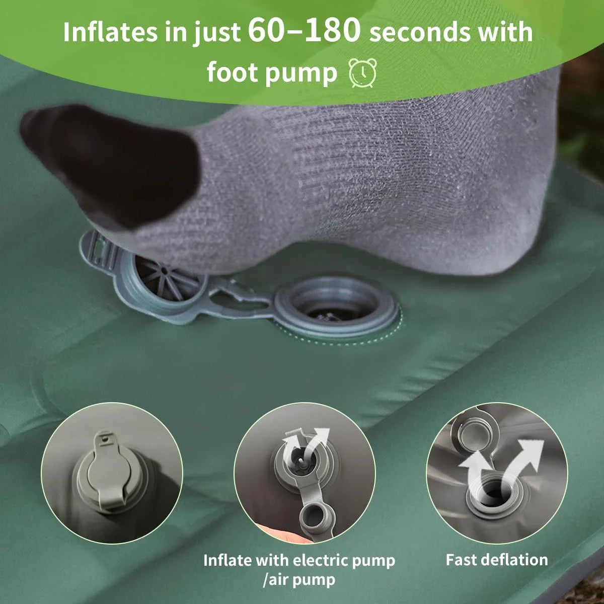 Ultralight Extra Thick 4Inch Camping Sleeping Pad with Built-In Pillow And Foot Pump Inflatable Sleeping Mat for Outdoor Camping by Geo’s Online Store