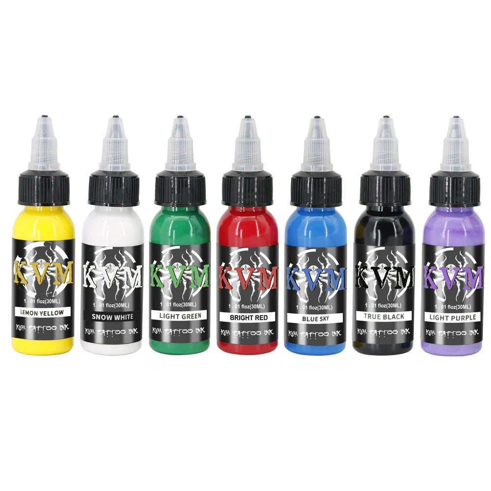 KVM 30ml Multi-Color Tattoo Ink Pigment with box Art Tattoo Kit Natural Plant Micro Pigment Permanent Tattoo Ink Tattoo Supplies by Geo’s Online Store