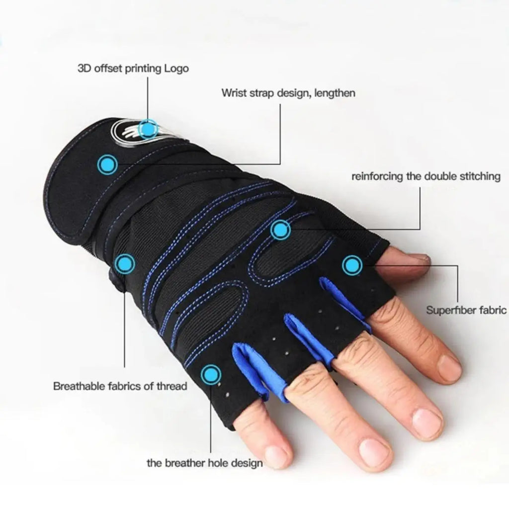 Gym Gloves for Men Women Fitness Weight Lifting Wristband Gloves Body Building Training Sports Exercise Cycling Glove Shockproof by Geo’s Online Store