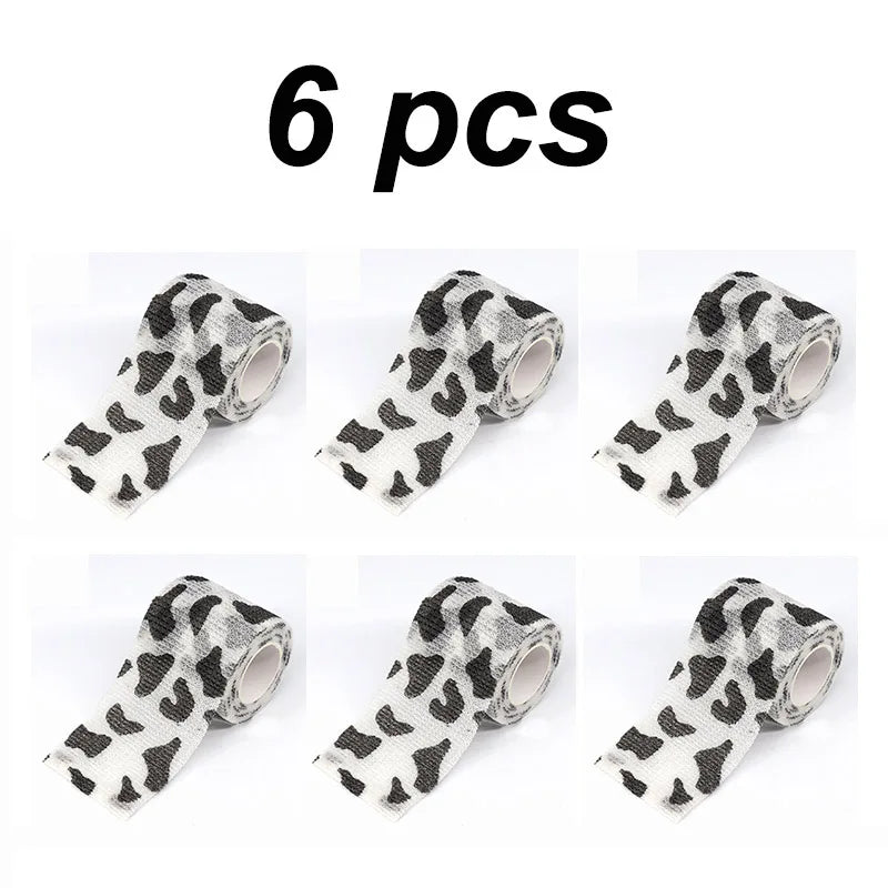 1/2/6 pcs Animal Printed Self Adhesive Tattoo Elastic Bandage 4.5m Sports Wrap Tape for Finger Joint Knee First Aid Kit Pet Tape by Geo’s Online Store