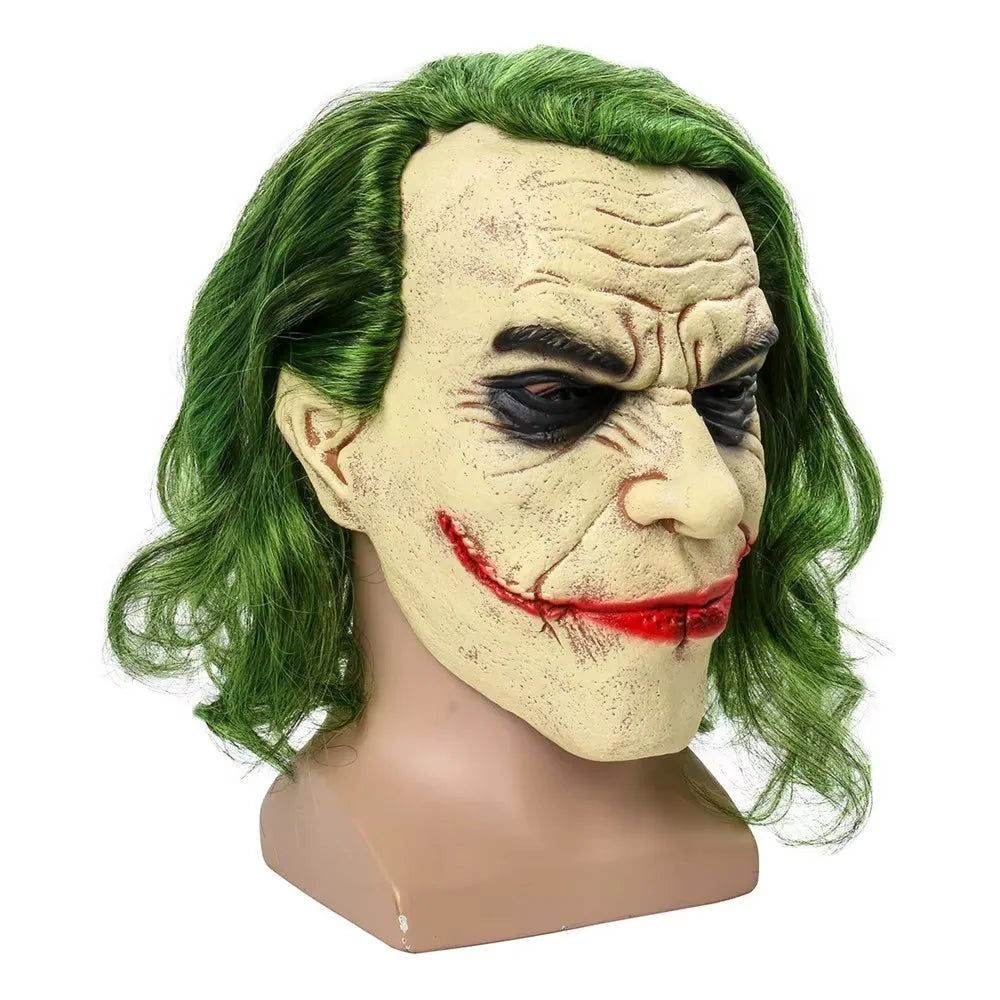 The Dark Knight Joker Cosplay Mask Halloween Party Unisex Adult Latex Mask Head Cover Party Performance Stage Props by Geo’s Online Store