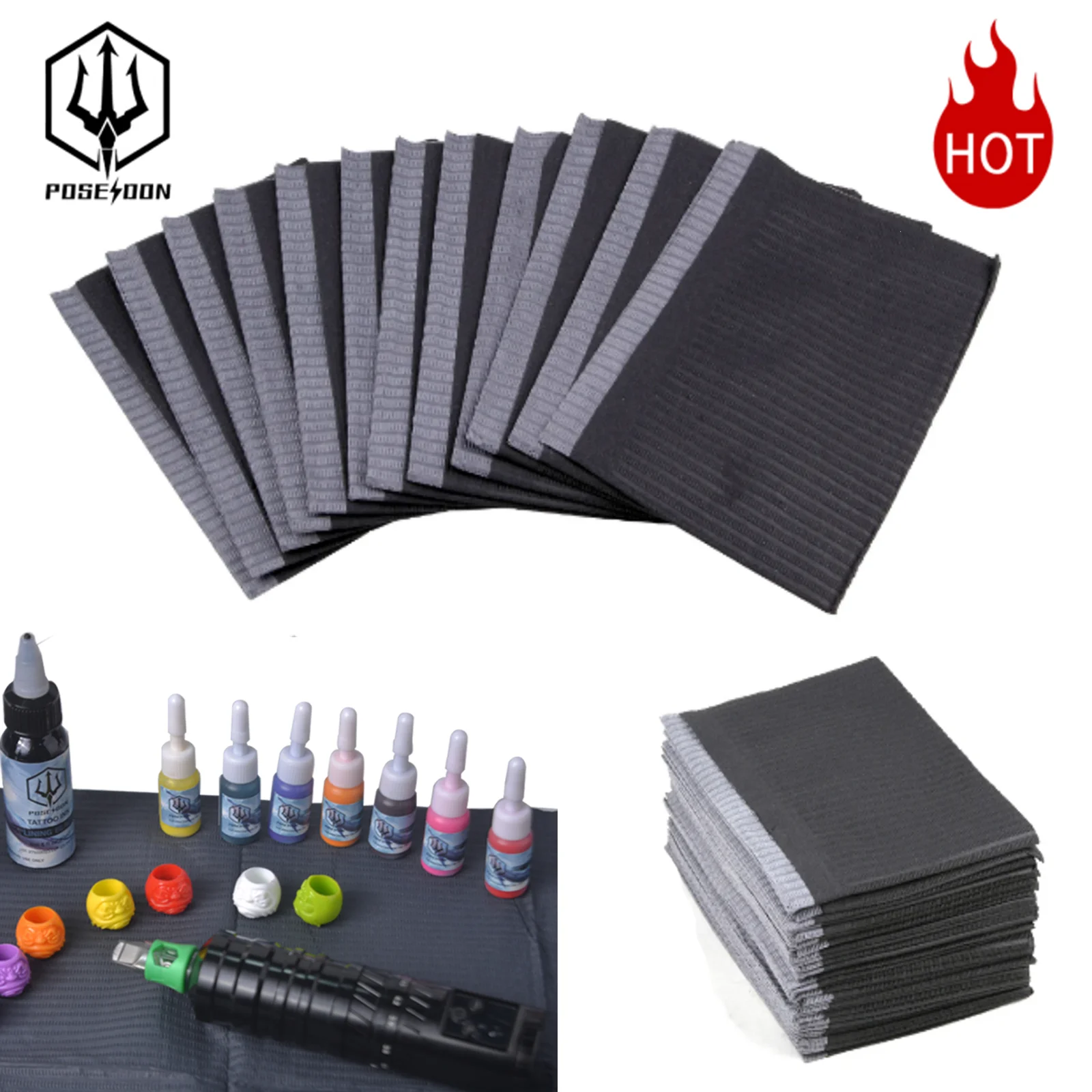 Tattoo Clean Pad 25/50/125Pcs Tattoo Clean Pad For Permanent Makeup Tattoo Machine Kit Waterproof Disposable Tattoo Clean Pad by Geo’s Online Store