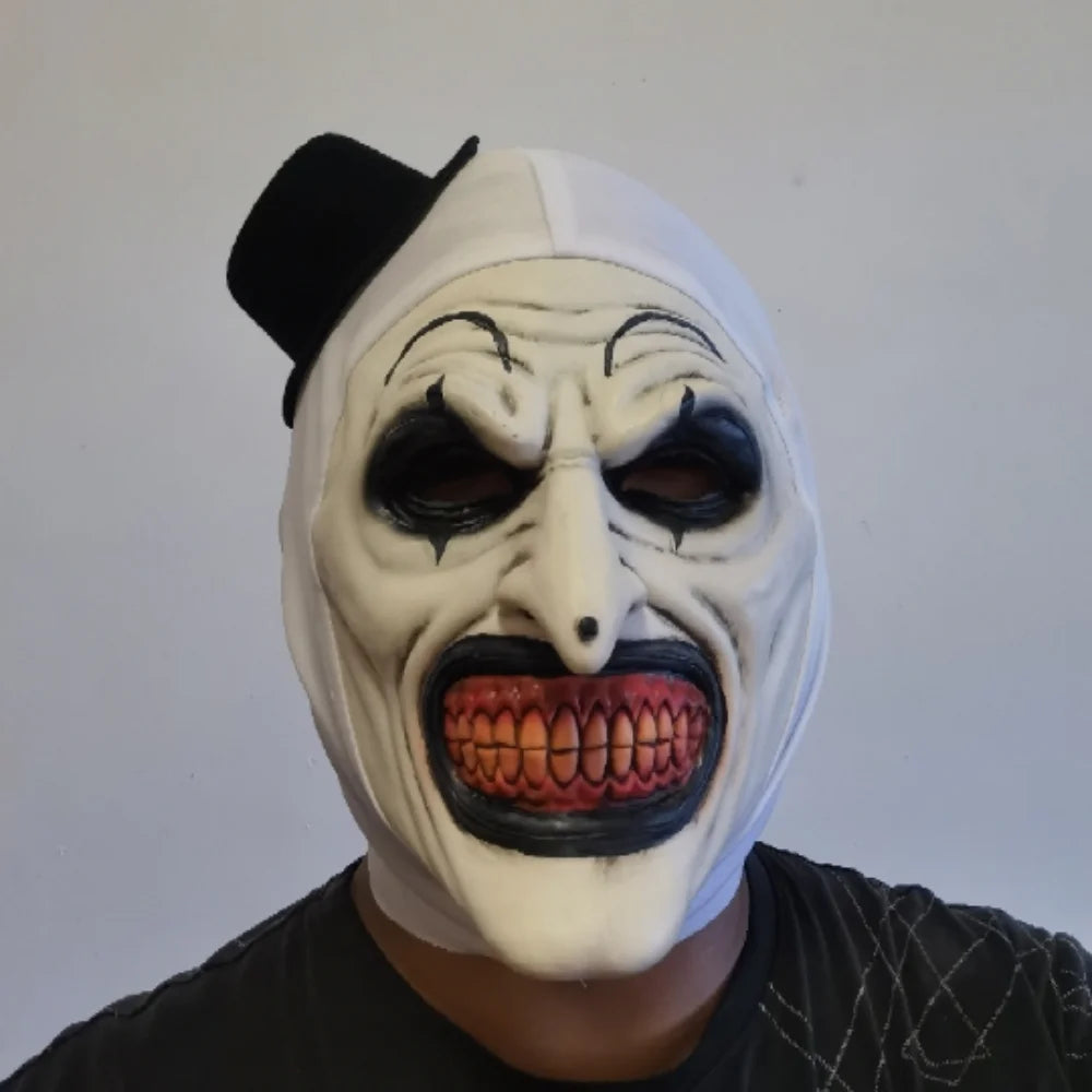 Scary Cosplay Mask Halloween Clown Bloody Latex Soft Props Party Terrifier Costume Masks Adult One Size by Geo’s Online Store
