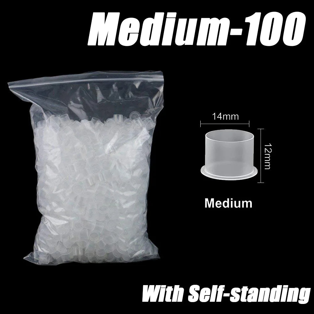 300/100PCS Disposable Tattoo Ink Cups with Base S/M/L Mixed Permanent Makeup Pigment Holder Caps Tattoo Accessories by Geo’s Online Store