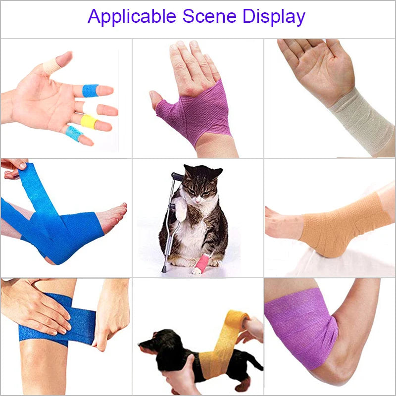 1/6/10 pcs Green Dinosaur Printed Self Adhesive Elastic Bandage 5cm Width Wrap Tape for DIY Tattooing First Aid Kit Pet Tape by Geo’s Online Store