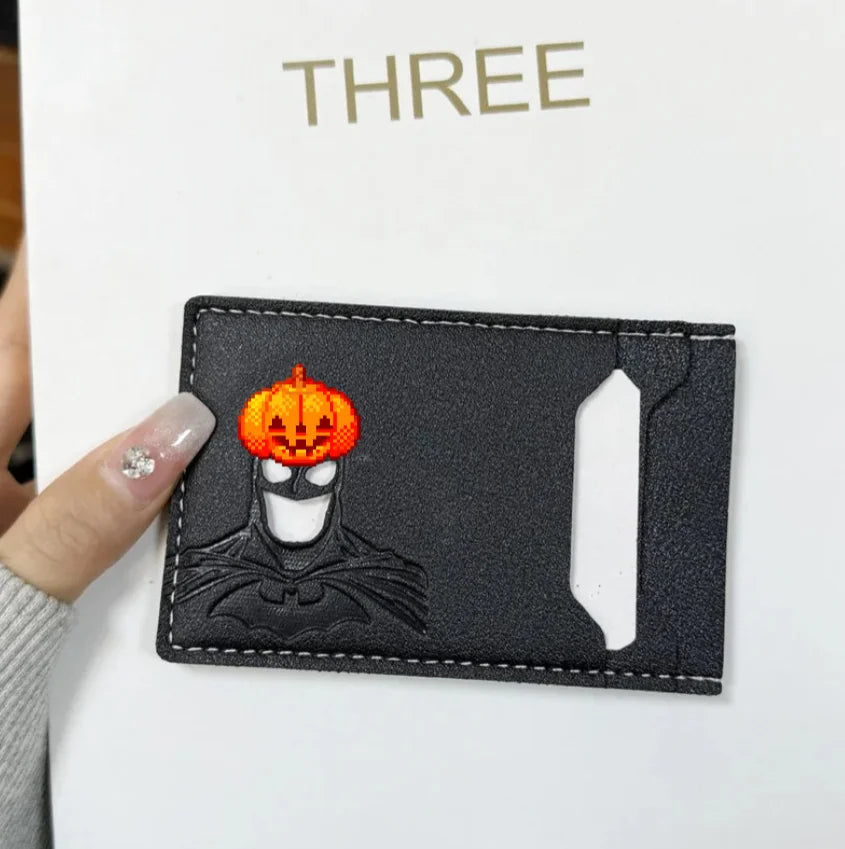 1 Leather Super Anime ID Card Holder Personalized Superhero Mask Card Case Gift by Geo’s Online Store