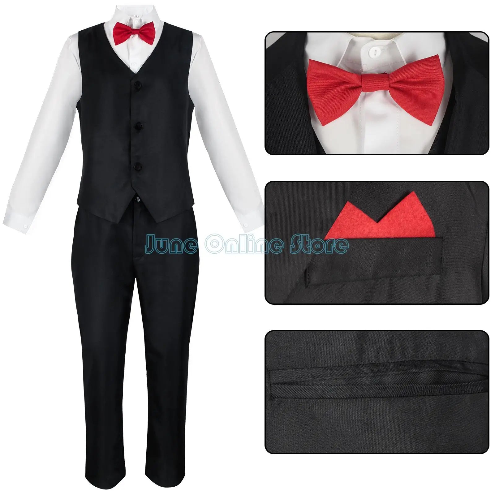 Jigsaw Killer Cosplay Anime Saw 10 Costume Uniform Men Suit Coat Vest Pants Set Halloween Party Mask Outfit for Man by Geo’s Online Store