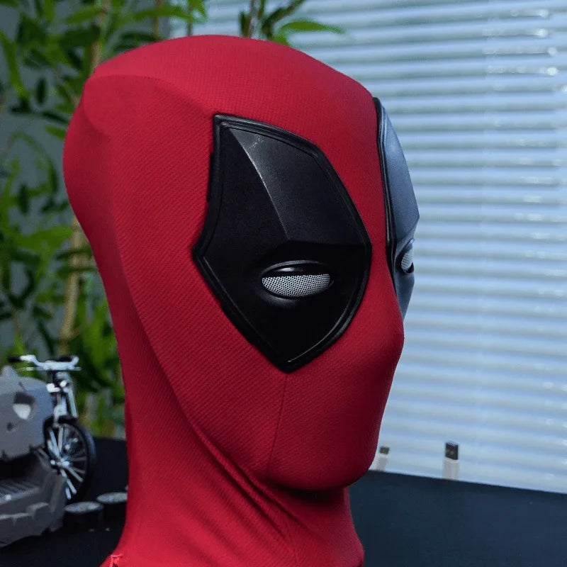2026 Popular New Deadpool Cute Headset Electric Helmet Can Blink and Shine COS Mask Marvel Toy Decoration by Geo’s Online Store