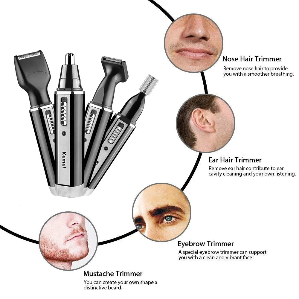 Kemei KM-6630 6631 6632 trimmer for men Nose and ear trimmer Rechargeable Trimmer For Hair Beard Nose And Ear Cleaner Grooming by Geo’s Online Store