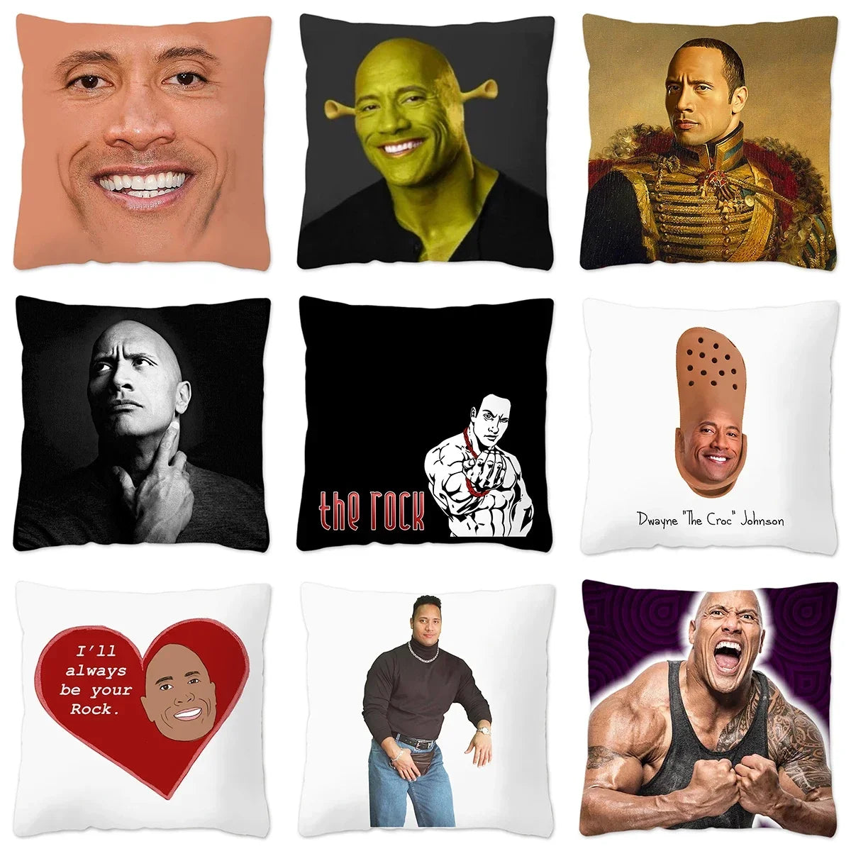 The Rock Face Dwayne Cushion Cover for Sofa Home Decorative American Actor Johnson Throw Pillow Cover Soft Velvet Pillowcase by Geo’s Online Store