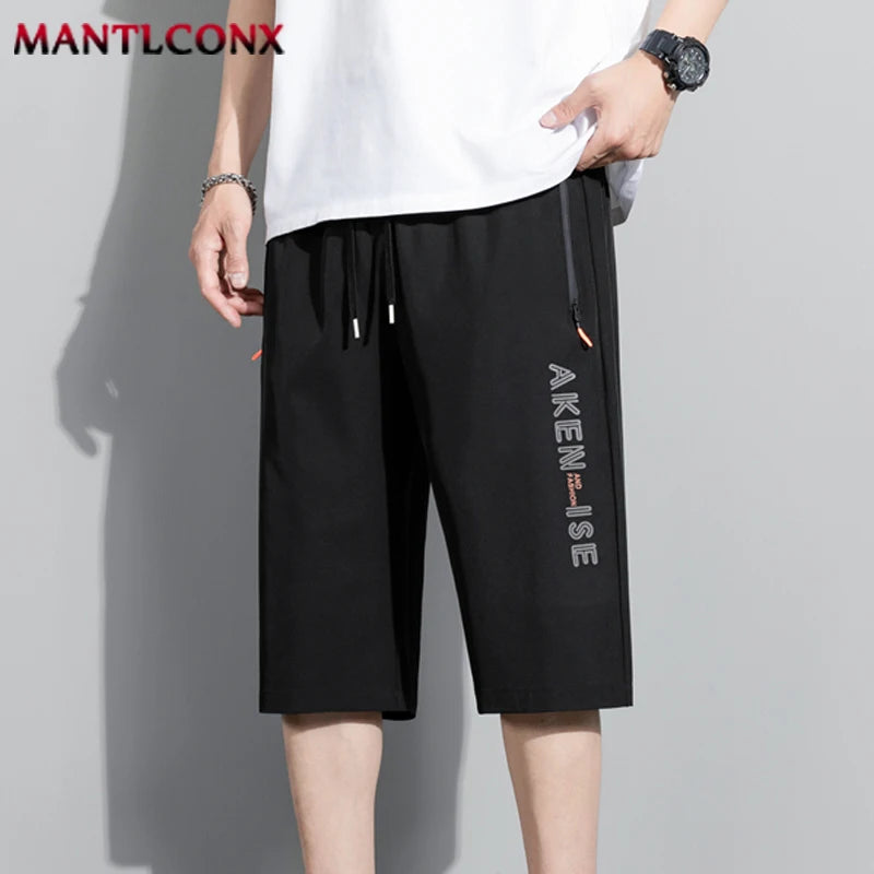 New Fashion Sports Shorts Men Elastic Waist Shorts Male Breathable Quick Dry Comfortable Men's Short Pants Men Bottom Black XXXL by Geo’s Online Store