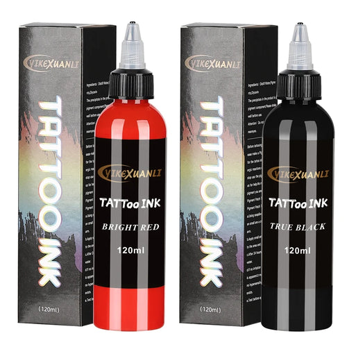 120ml red/black Tattoo Ink Pigment with box BodyArt Tattoo Kits Professional Beauty Paints Makeup Tattoo Supplies Semi-permanent by Geo’s Online Store