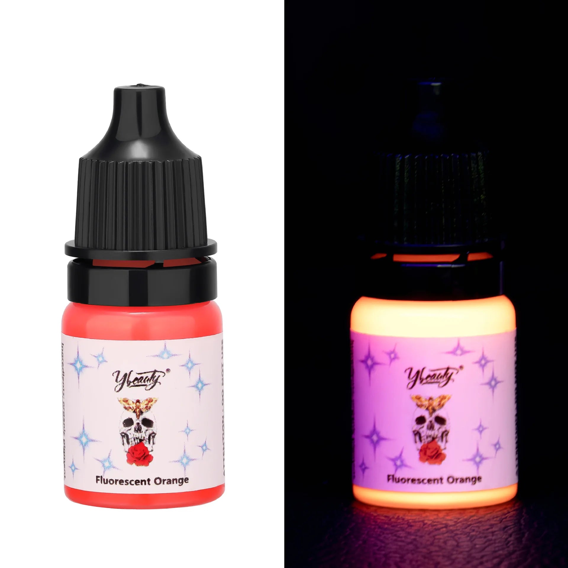 5ml Fluorescent Tattoo Ink Kit 8 Color Fluorescent Tattoo Ink Kit,Safe Non-toxic,Body Art Ink Kit,Glows Under Ultraviolet Light by Geo’s Online Store