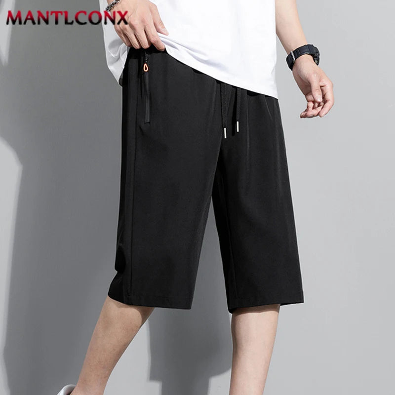 New Fashion Sports Shorts Men Elastic Waist Shorts Male Breathable Quick Dry Comfortable Men's Short Pants Men Bottom Black XXXL by Geo’s Online Store