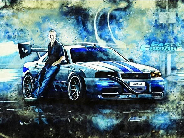 Classic Movie Fast And Furious 10 Diamond Rhinestone Painting Art Paul Walker And Cars Full Square Drill Cross Stitch Home Decor by Geo’s Online Store